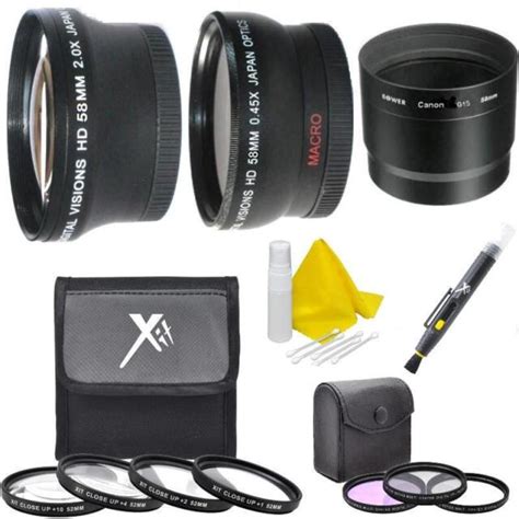 58mm Lens Filter Accessory Kit for Canon PowerShot G12, G11, G10 ...