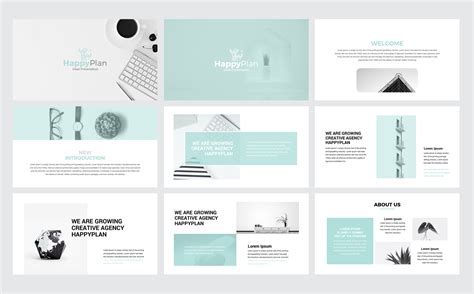 Happyplan Minimal Presentation PowerPoint Template #76456