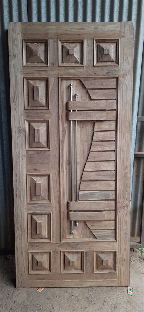 Teak wood doors | Wooden door design, Single door design, Wooden main ...