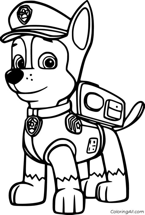 Chase Paw Patrol Coloring Pages (10 Free Printables) - ColoringAll