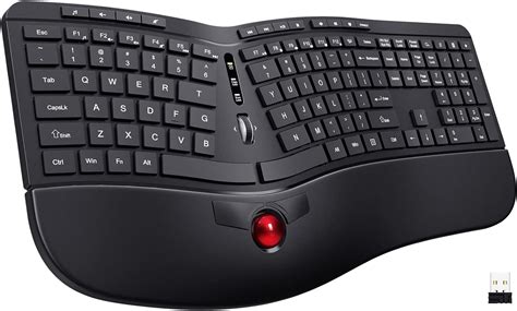 Amazon.com: Ergonomic Keyboard, 2 in 1 Wireless Computer Keyboard and ...