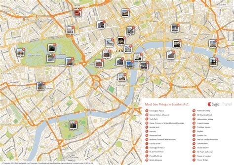 London attractions map - Map of London attractions (England)