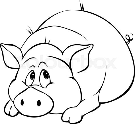 Cartoon Pig Black And White