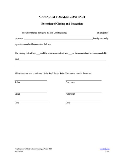 Contract Extension Addendum 2001-2024 Form - Fill Out and Sign ...