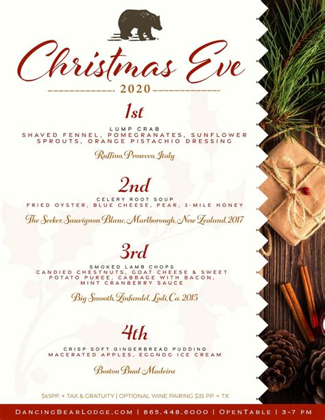 Christmas Eve at The Bistro | Dancing Bear Lodge