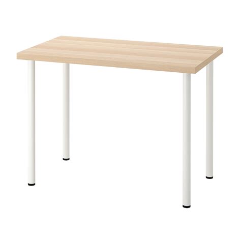 LINNMON / ADILS desk, white stained oak effect/white, 100x60 cm - IKEA