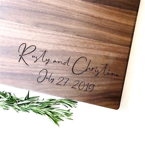 Custom Cutting Board with Names and Date for Engagement | Etsy