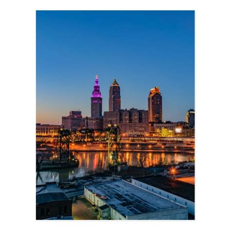 Cleveland Skyline at Sunset Postcard | Zazzle.com