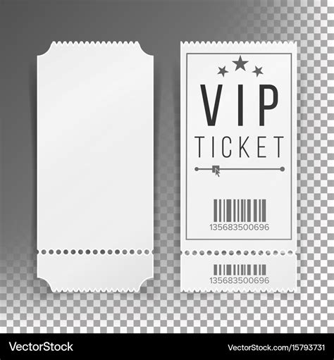 Ticket template set blank theater cinema Vector Image