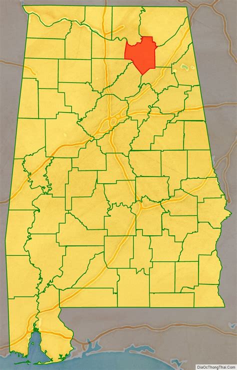 Map of Marshall County, Alabama - Thong Thai Real