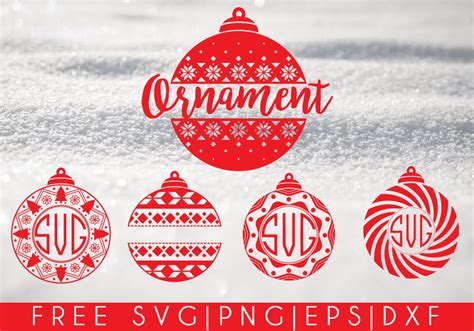 Christmas Ornaments Free SVG - CALUYA DESIGN