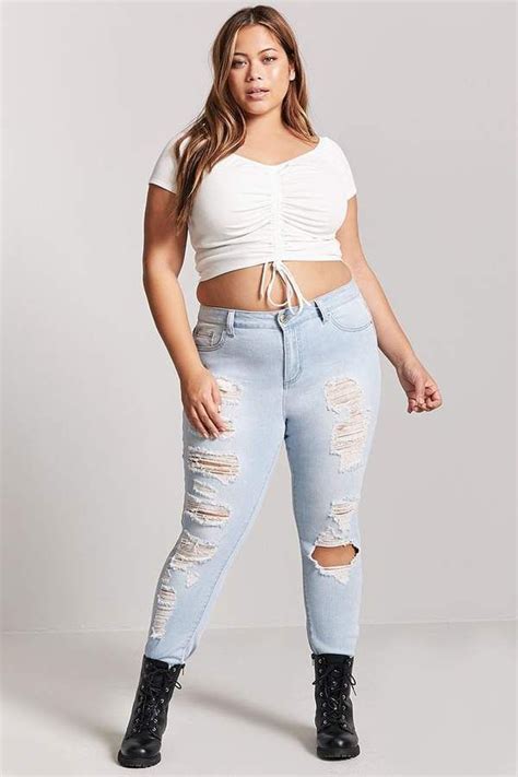 Forever 21 Plus Size Distressed Jeans