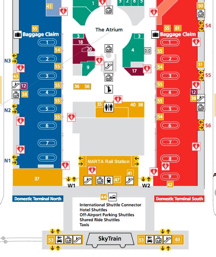 Atlanta Ga Airport International Terminal Map | Map of Atlantic Ocean Area