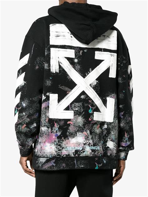 Off-White c/o Virgil Abloh Diagonal Stripe Print Galaxy Hoodie in Black ...