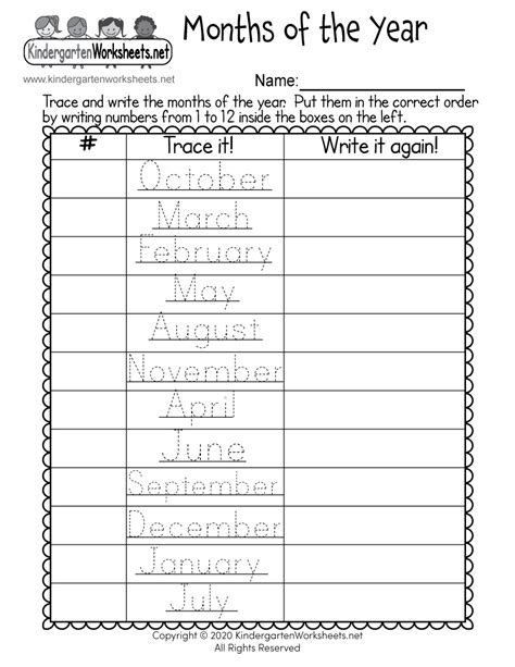 Months of the Year Worksheet - Free Printable, Digital, & PDF