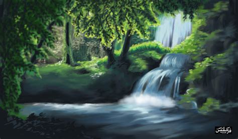 enchanted waterfall by makomi on DeviantArt