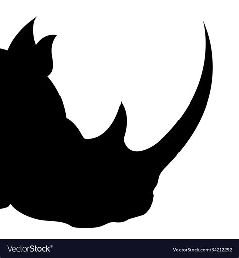 Black silhouette a rhino head Royalty Free Vector Image