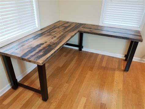 Handmade Reclaimed Wood Office Desk, Barnwood Computer Desk, Rustic ...