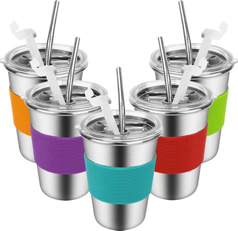 Amazon.com | Kids Cups with Straws and Lids - 12 oz. Spill-proof ...