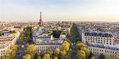 France, Paris, cityscape with Place Charles-de-Gaulle, Eiffel Tower and ...