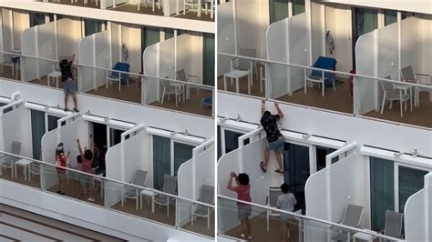 Cruise Ship Passenger Captured Climbing Between Balconies