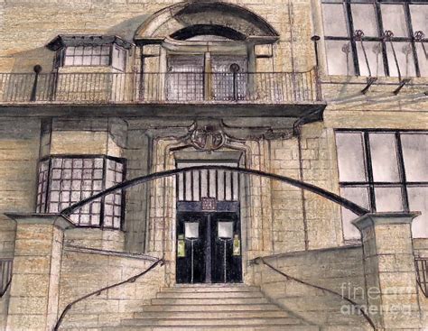 Entrance To Glasgow School Of Art Drawing by Gerald Blaikie