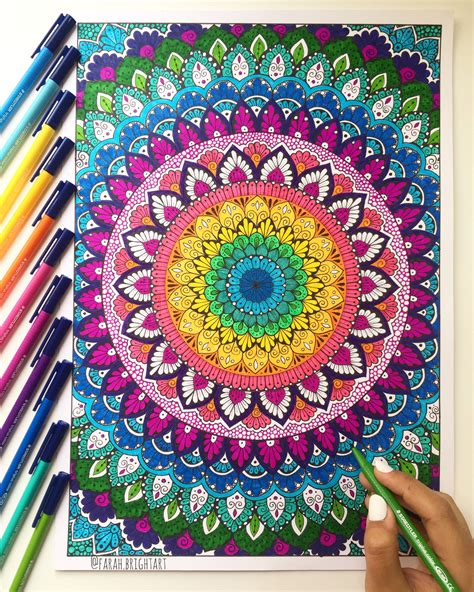 Colorful A3 mandala 🤗 | Mandala art, Mandala design, Mandala design art