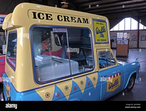 Walls Ice Cream van - 1960, 1970 - Ford Thames (Anglia Stock Photo - Alamy