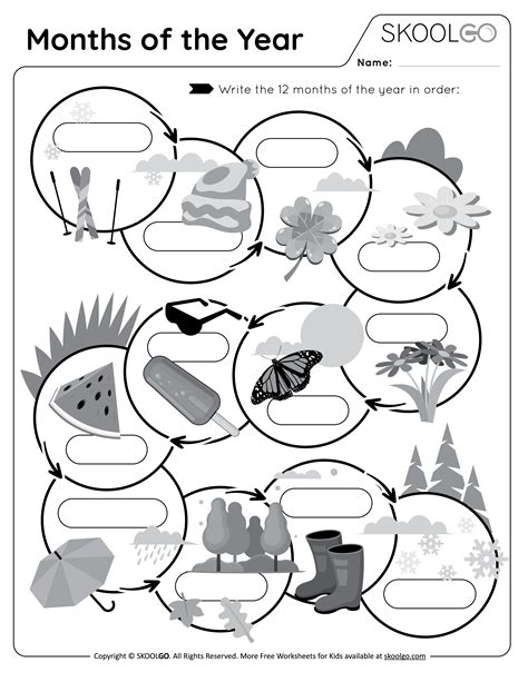 Months of the Year - Free Worksheet - SKOOLGO