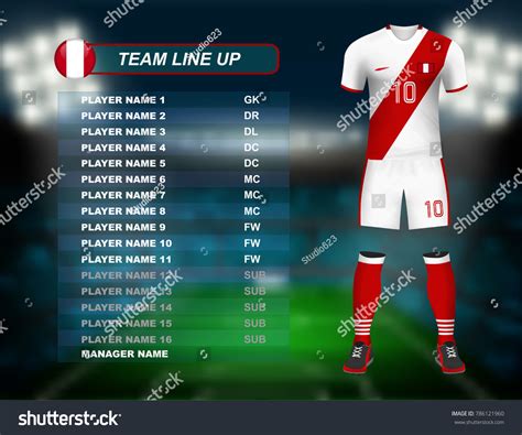 Peru Soccer Jersey Kit Team Line Stock Vector (Royalty Free) 786121960 ...