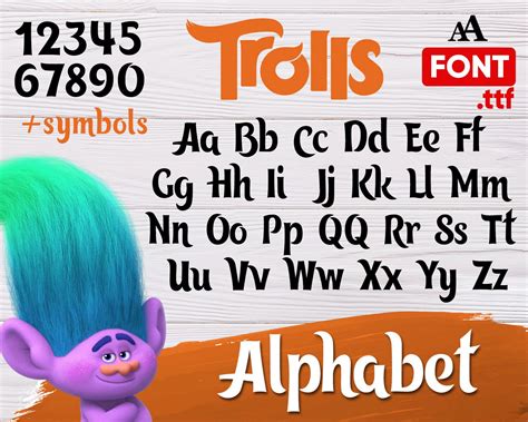 Trolls font svg trolls alphabet svg stencil trolls trolls | Etsy