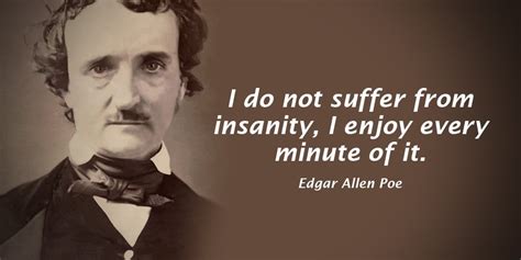 Edgar Allan Poe quote - I do not suffer from insanity, I enjoy every ...