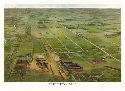 Historic Map of Depew New York 1898 Erie County | Birds eye view map ...