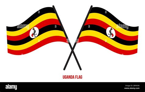 Uganda Flag Waving Vector Illustration on White Background. Uganda ...