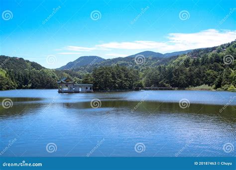 Lake scenery at summer stock image. Image of lakeside - 20187463