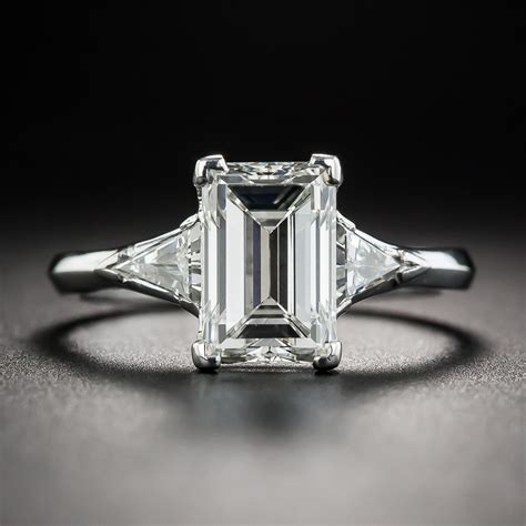 2.34 Carat Emerald-Cut Diamond Platinum Engagement Ring - GIA H VVS2