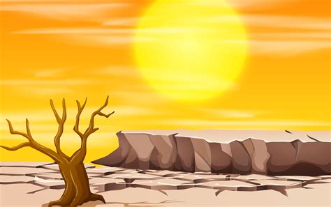 A drought landscape scene 475151 Vector Art at Vecteezy