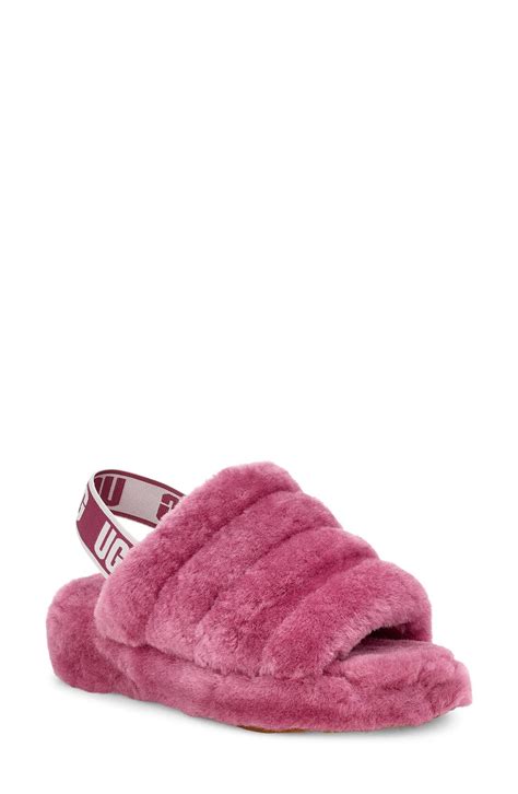 Women's UGG Fluff Yeah Genuine Shearling Slide, Size 9 M - Pink in 2020 ...