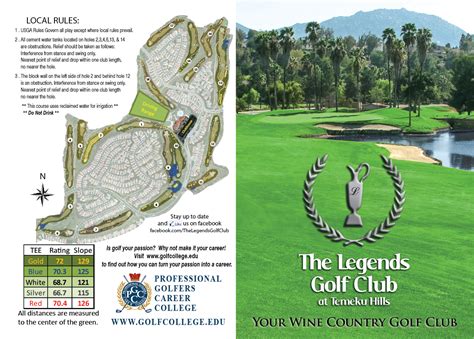 Scorecard - The Legends Golf Club