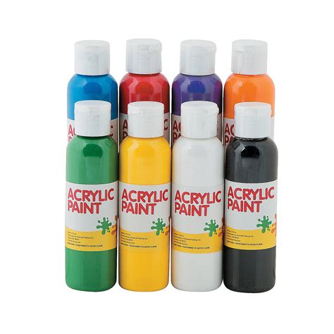 Acrylic Paint Set- 4Oz - Basic Supplies - 8 Pieces - Walmart.com ...