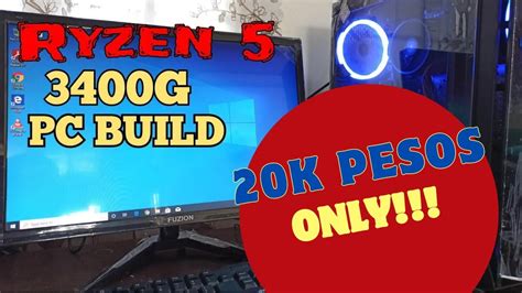 Ryzen 5 3400G PC Build - 18k to 20k PHP Budget - Complete with ...