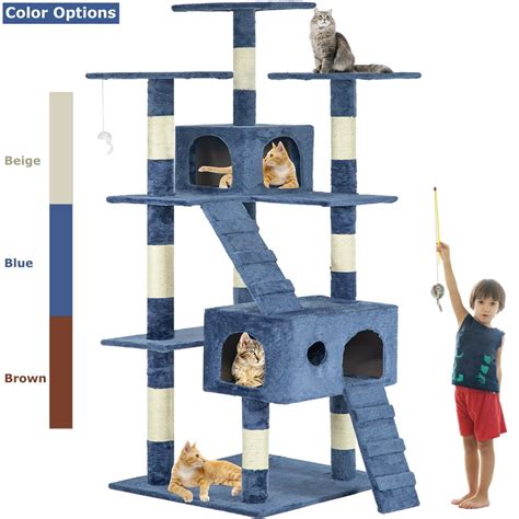 Cat Tree Cat Scratcher for Large Cats, 73" H, Navy Blue - Walmart.com ...