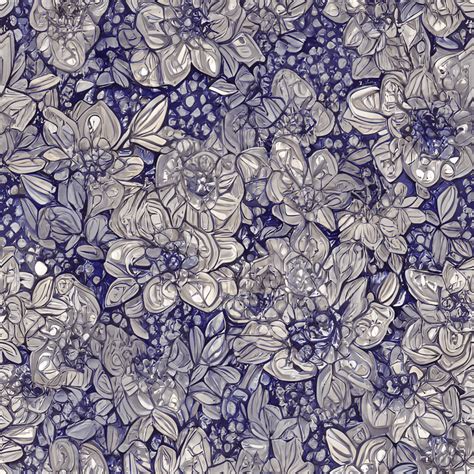 Navy Blue Flowers Floral Pattern · Creative Fabrica