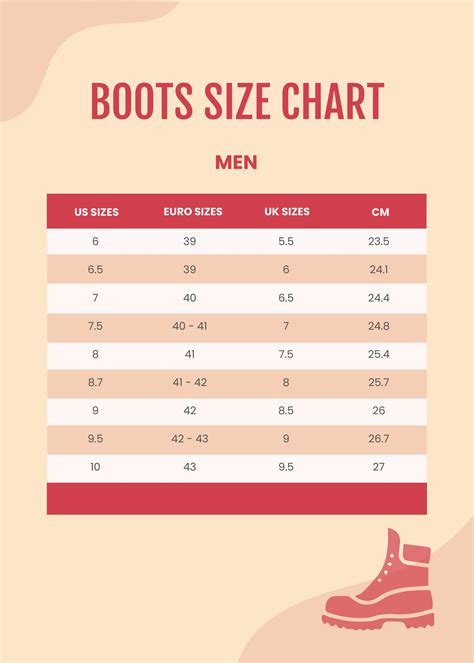 Justin Boots Size Chart