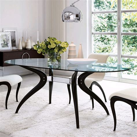 Porada Retro Oval Dining Table | Glass | Dining Room Furniture ...