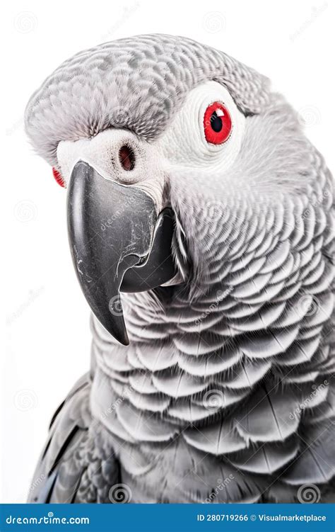 African Grey Parrot Talking Stock Illustration - Illustration of white ...