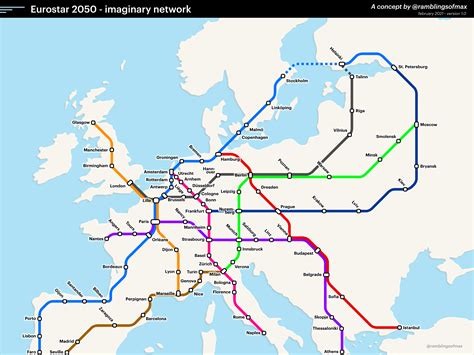 [OC] European High Speed Rail Network - my dreamy map for an integrated ...