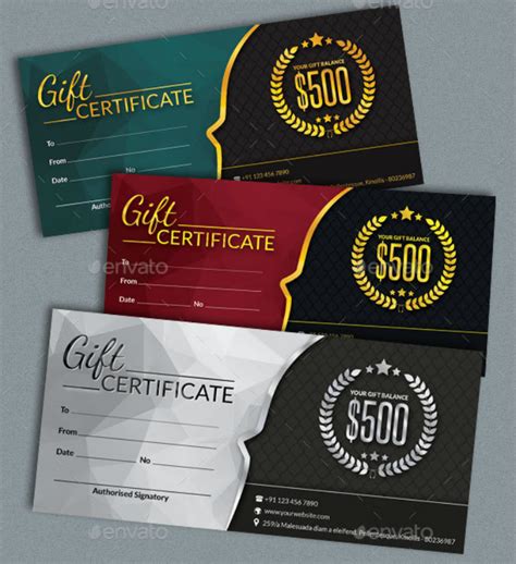 Printable Restaurant Gift Certificates