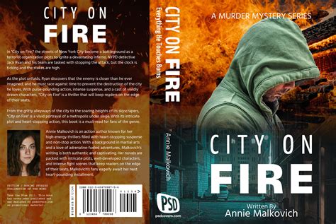 FREE PSD 6X9 City On Fire Book Cover Design