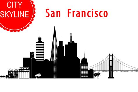 San Francisco vector skyline ~ Illustrations ~ Creative Market